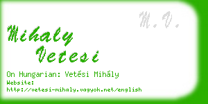 mihaly vetesi business card
